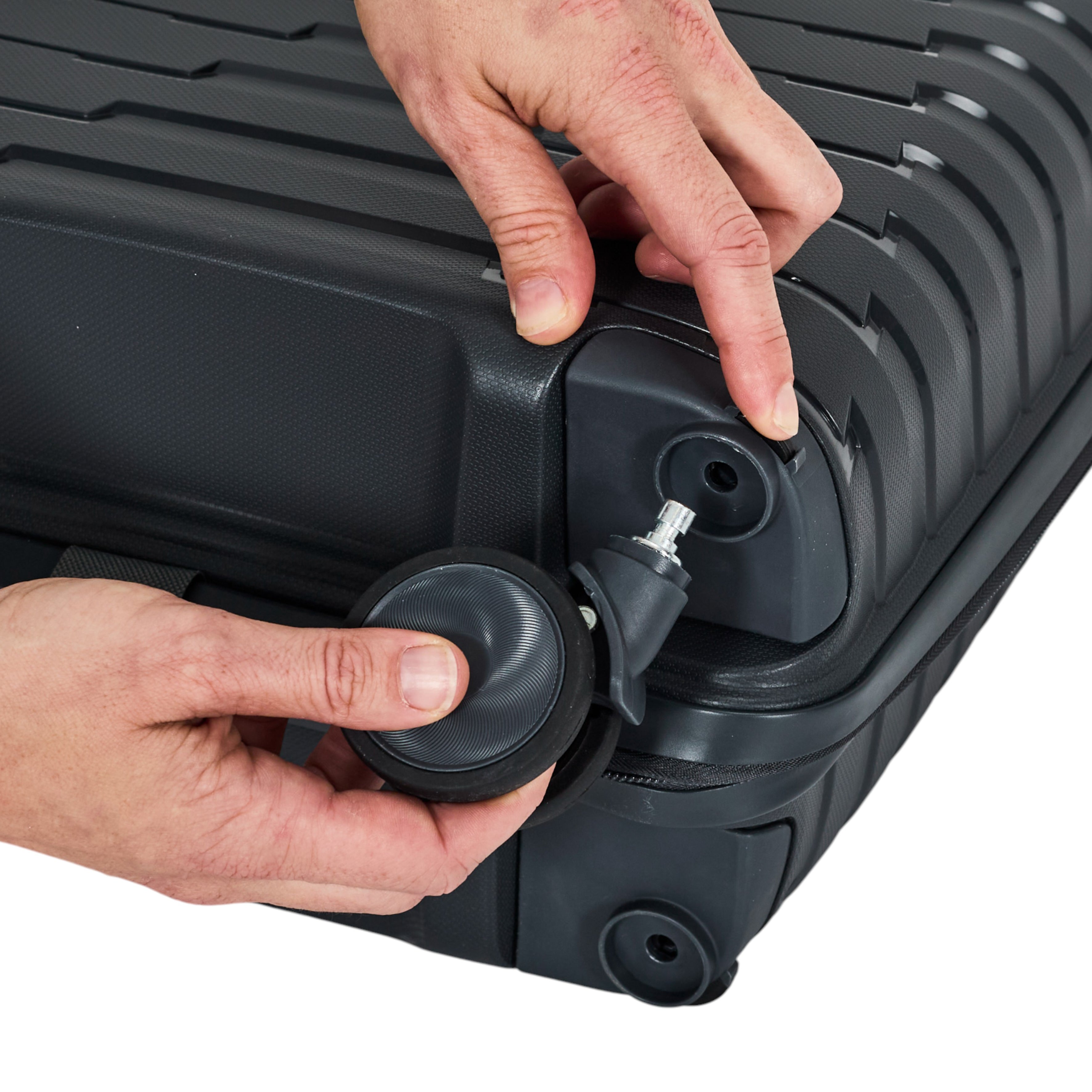 SET 4 VALISE GRIS CABINE ROUES AMOVIBLES NAPLES
