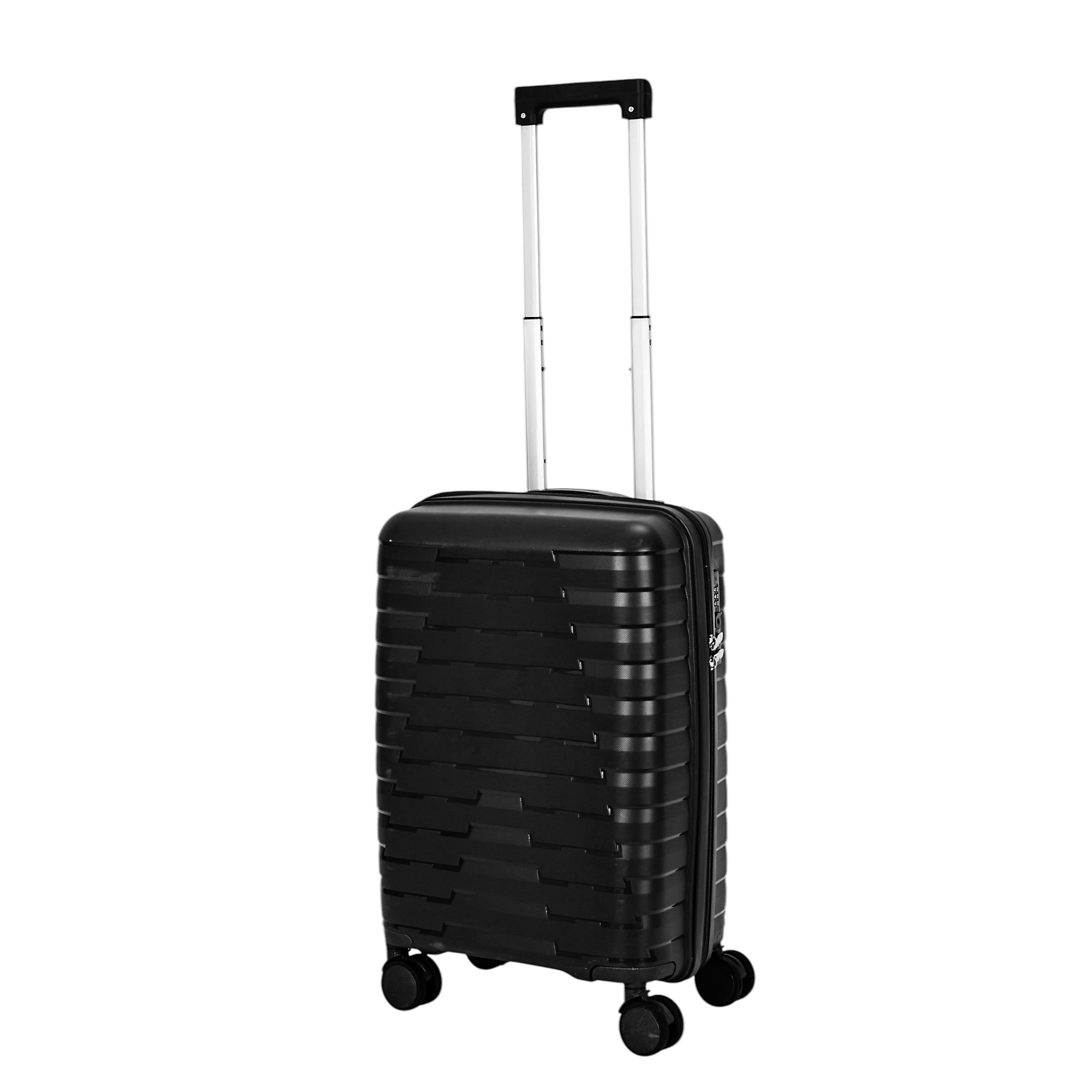 SET 4 VALISE NOIR CABINE ROUES AMOVIBLES NAPLES