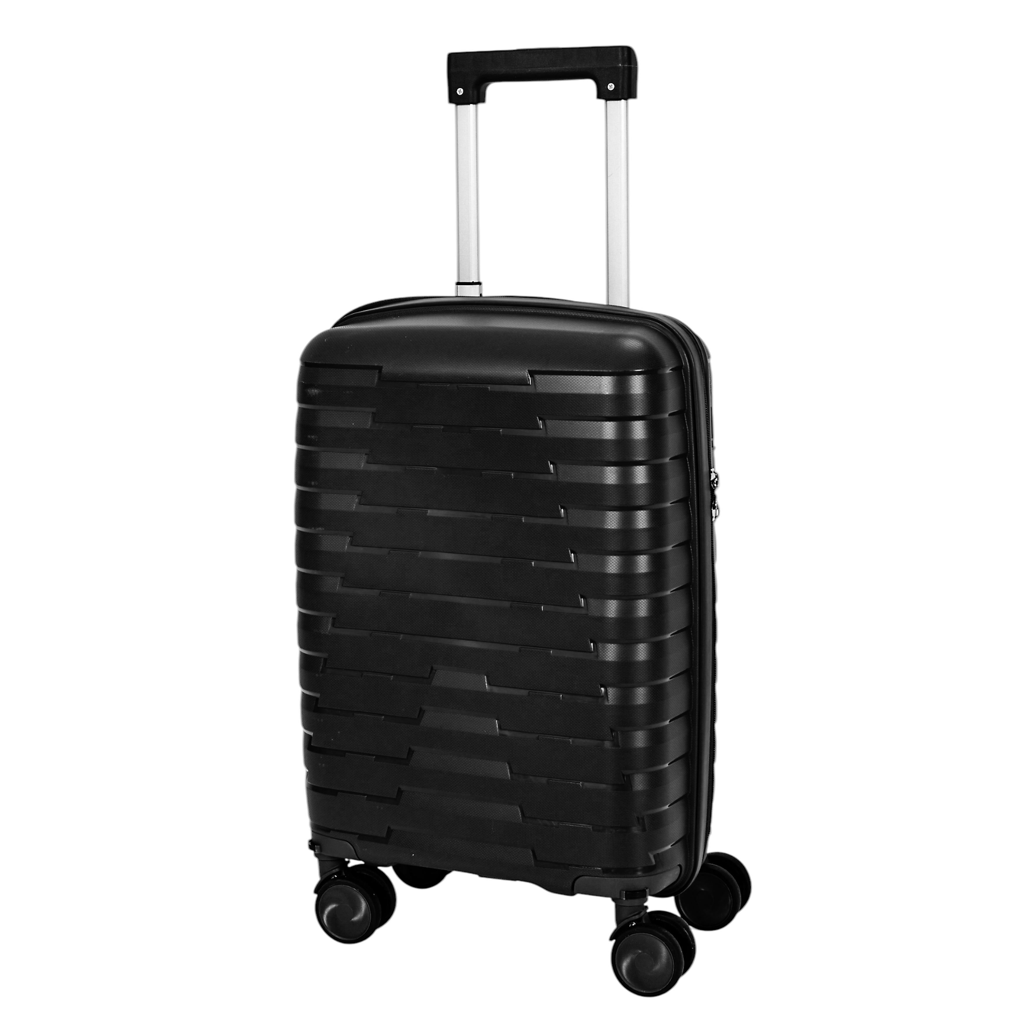 SET 4 VALISE NOIR CABINE ROUES AMOVIBLES NAPLES