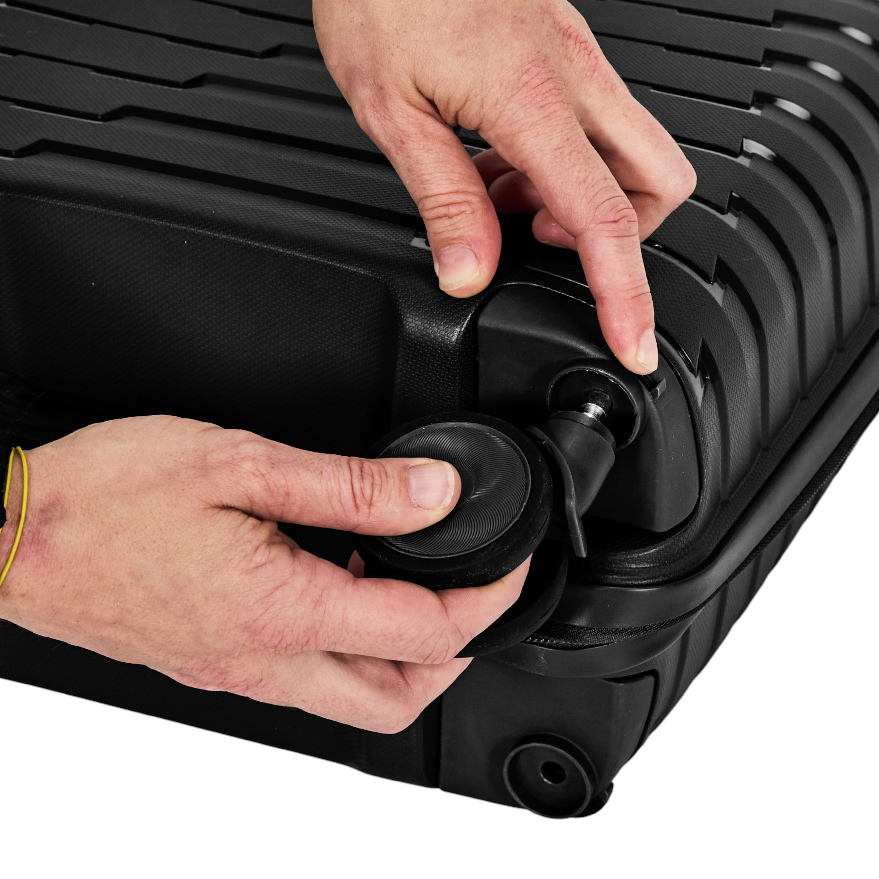 SET 4 VALISE NOIR CABINE ROUES AMOVIBLES NAPLES