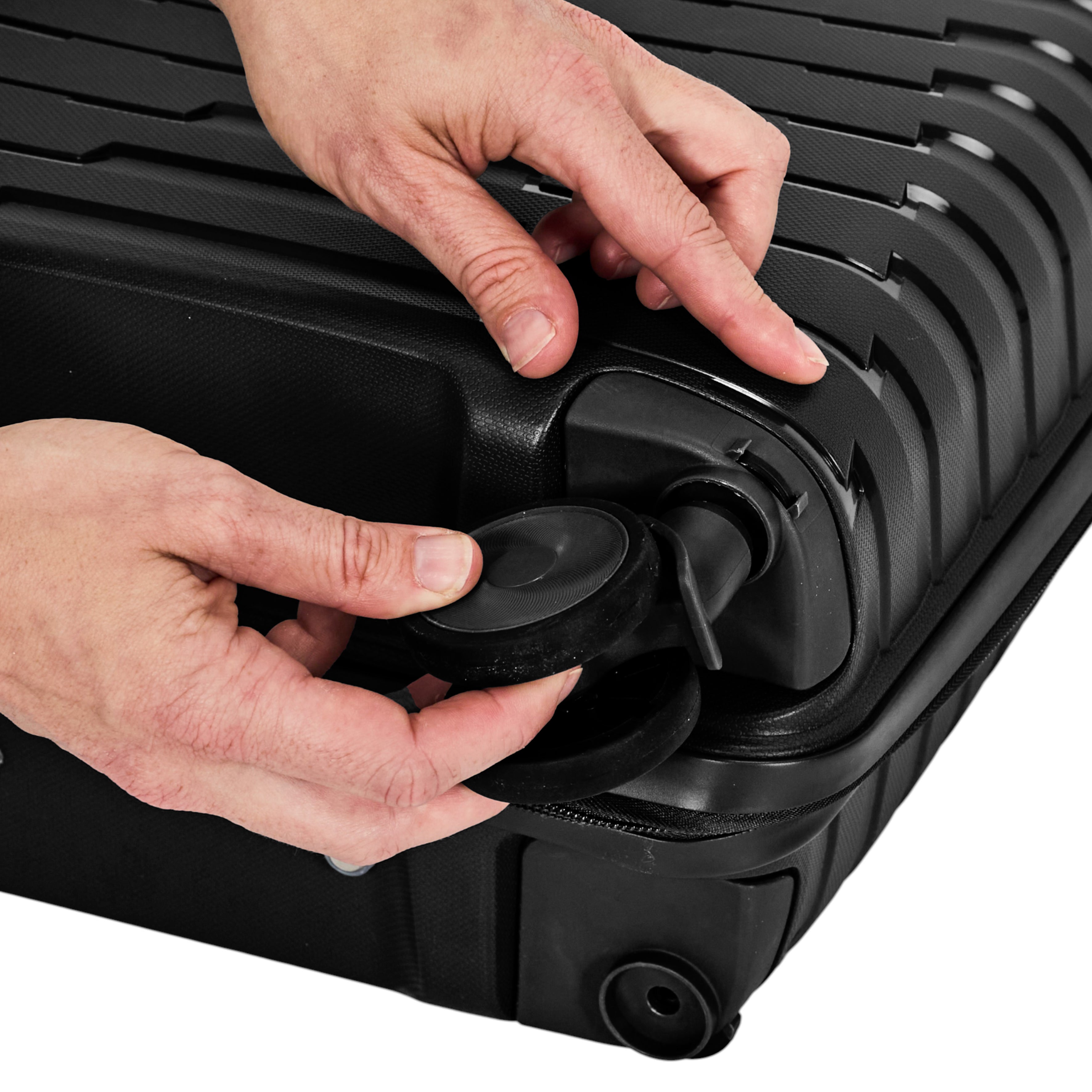 SET 4 VALISE NOIR CABINE ROUES AMOVIBLES NAPLES