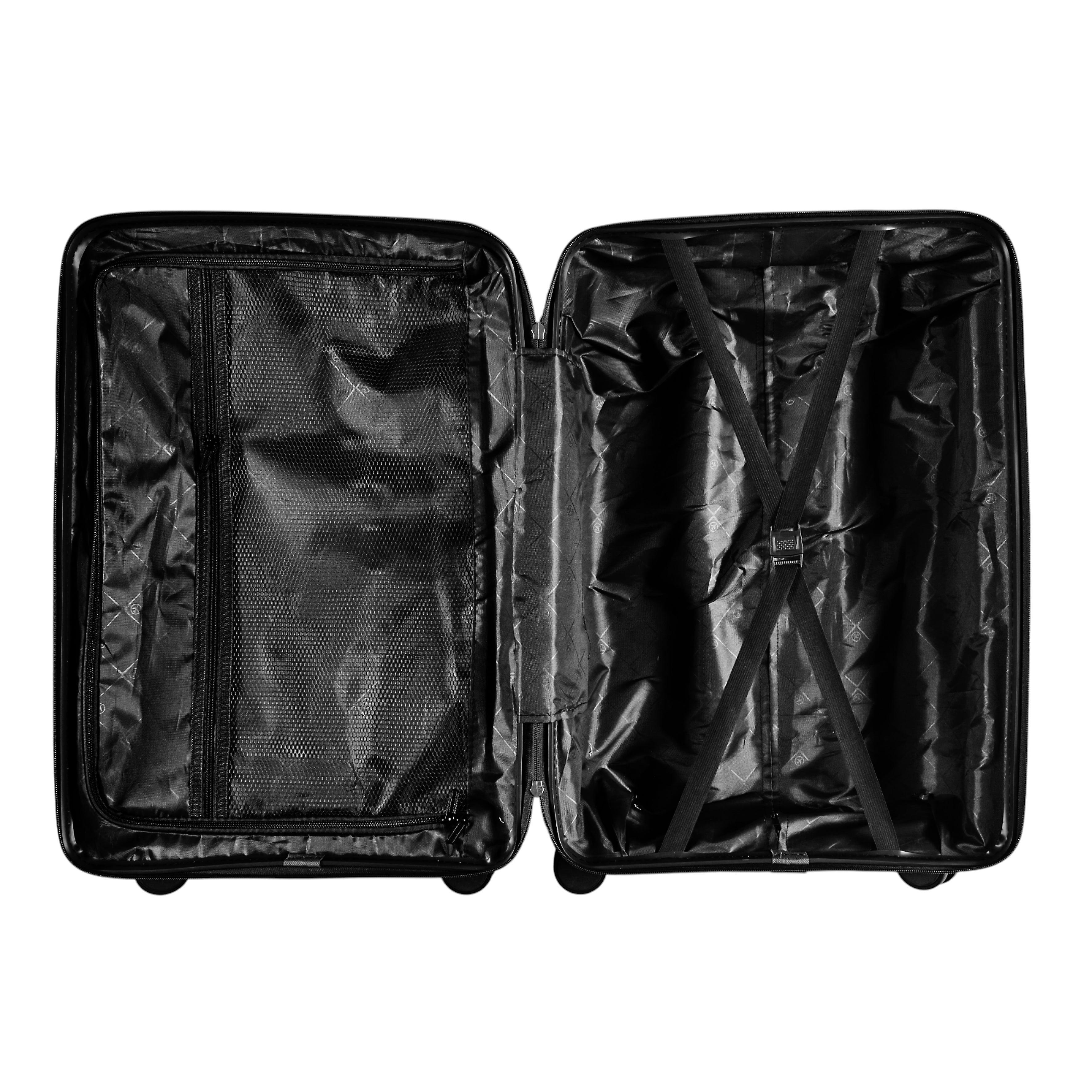 SET 4 VALISE NOIR CABINE ROUES AMOVIBLES NAPLES