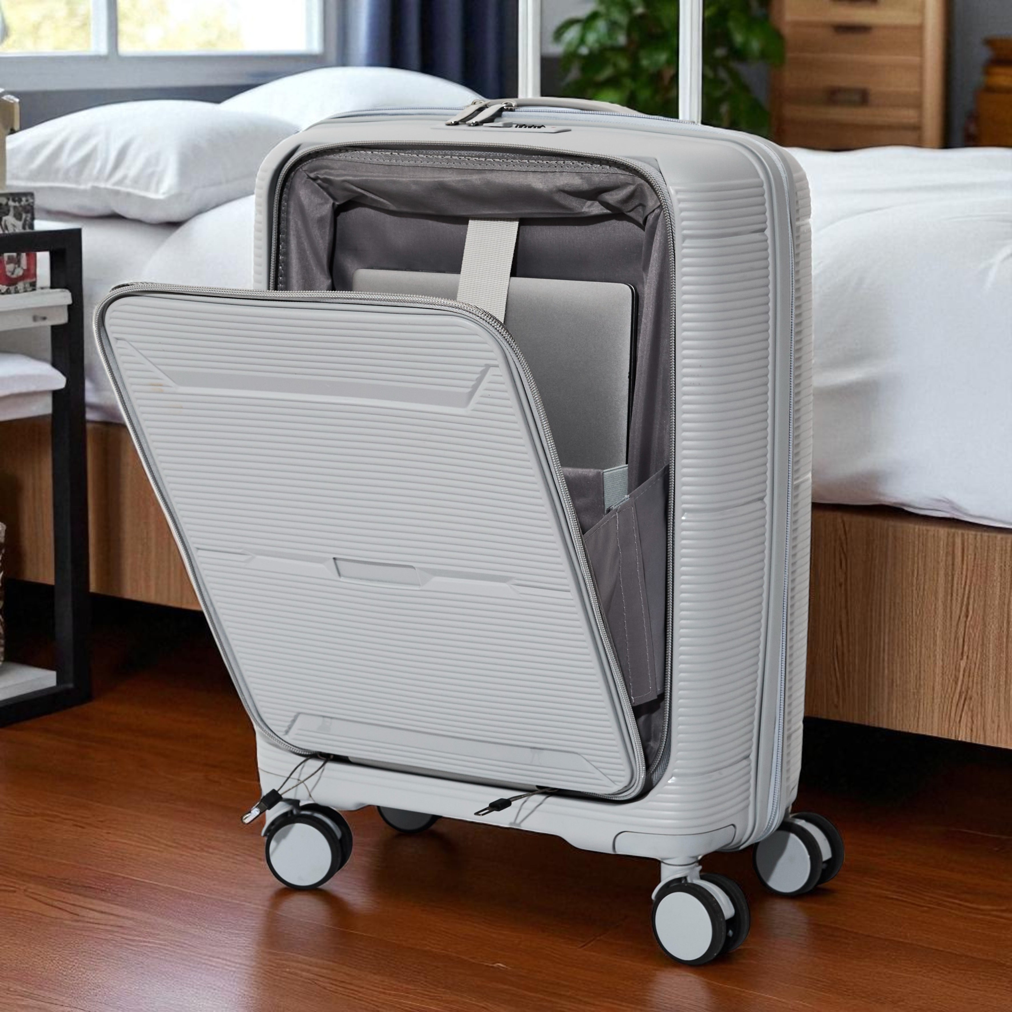 SET 3 VALISES GRISE OUVERTURE FRONTALE SYDNEY