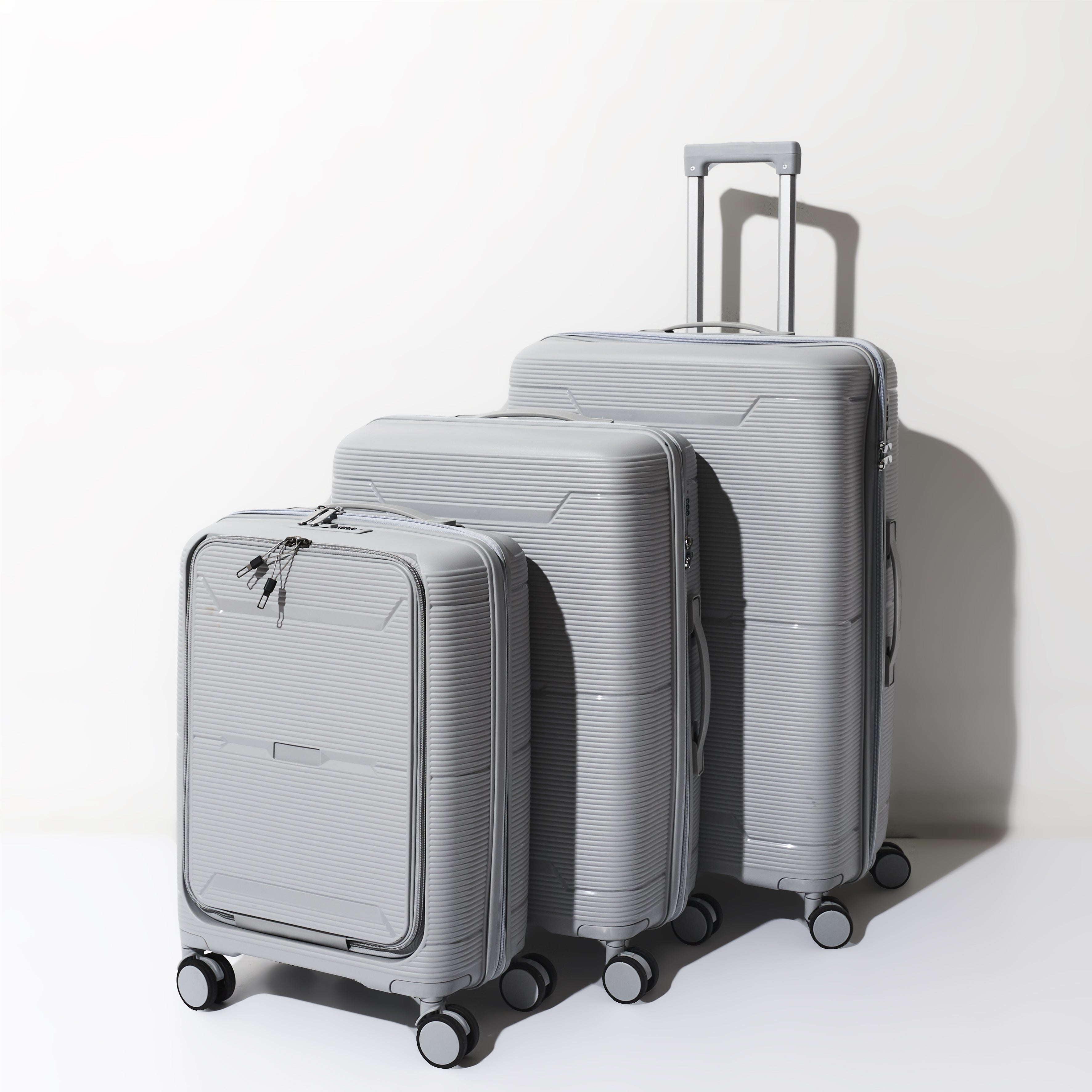 SET 3 VALISES GRISE OUVERTURE FRONTALE SYDNEY