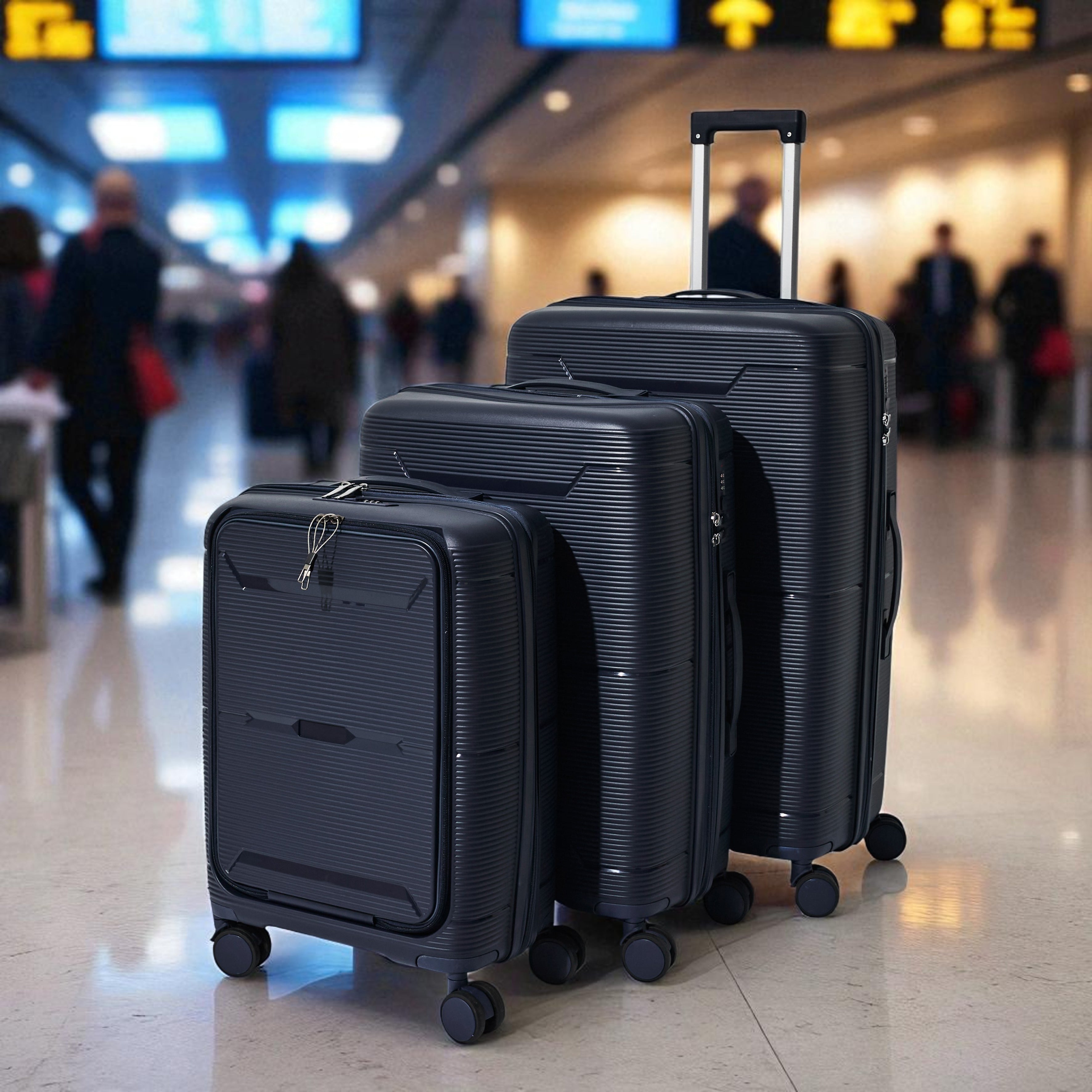 SET DE 3 VALISES NAVY OUVERTURE FRONTALE SYDNEY