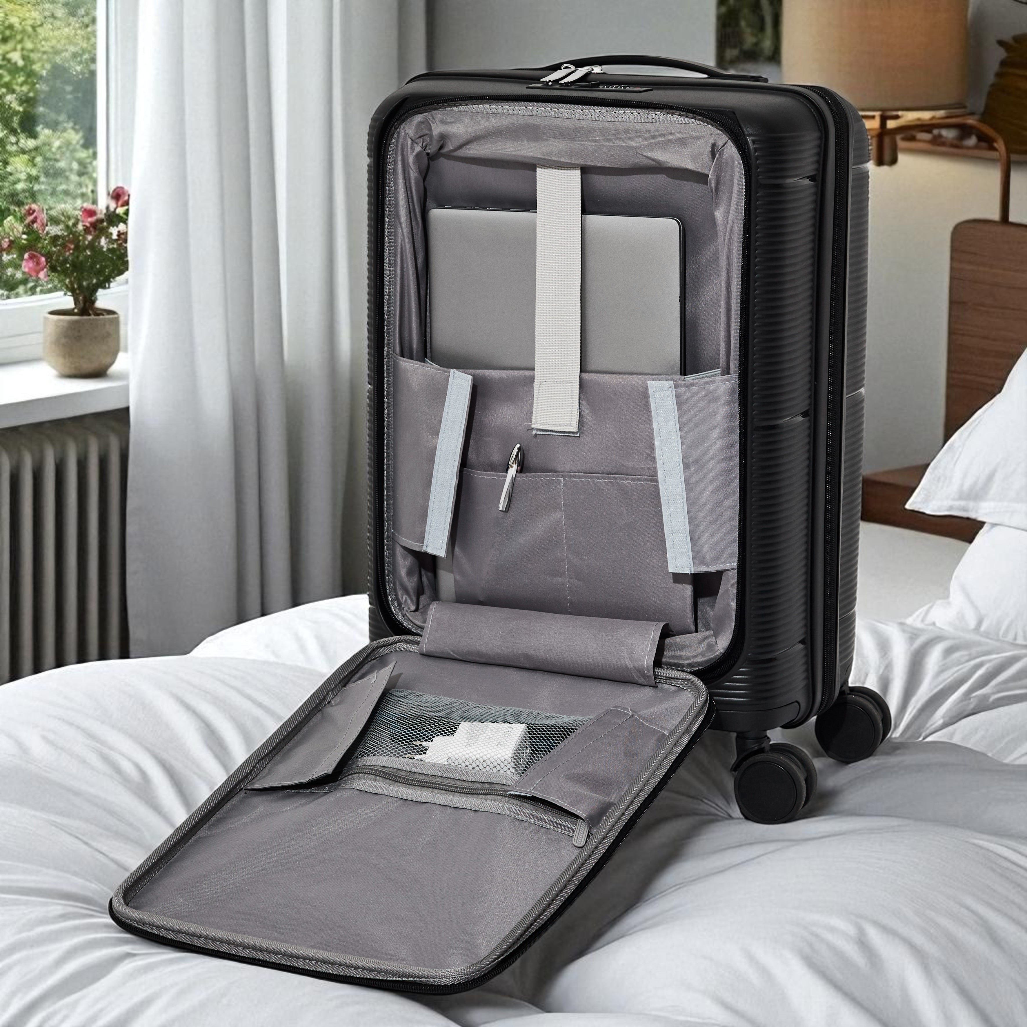 VALISE CABINE NOIRE OUVERTURE FRONTALE SYDNEY