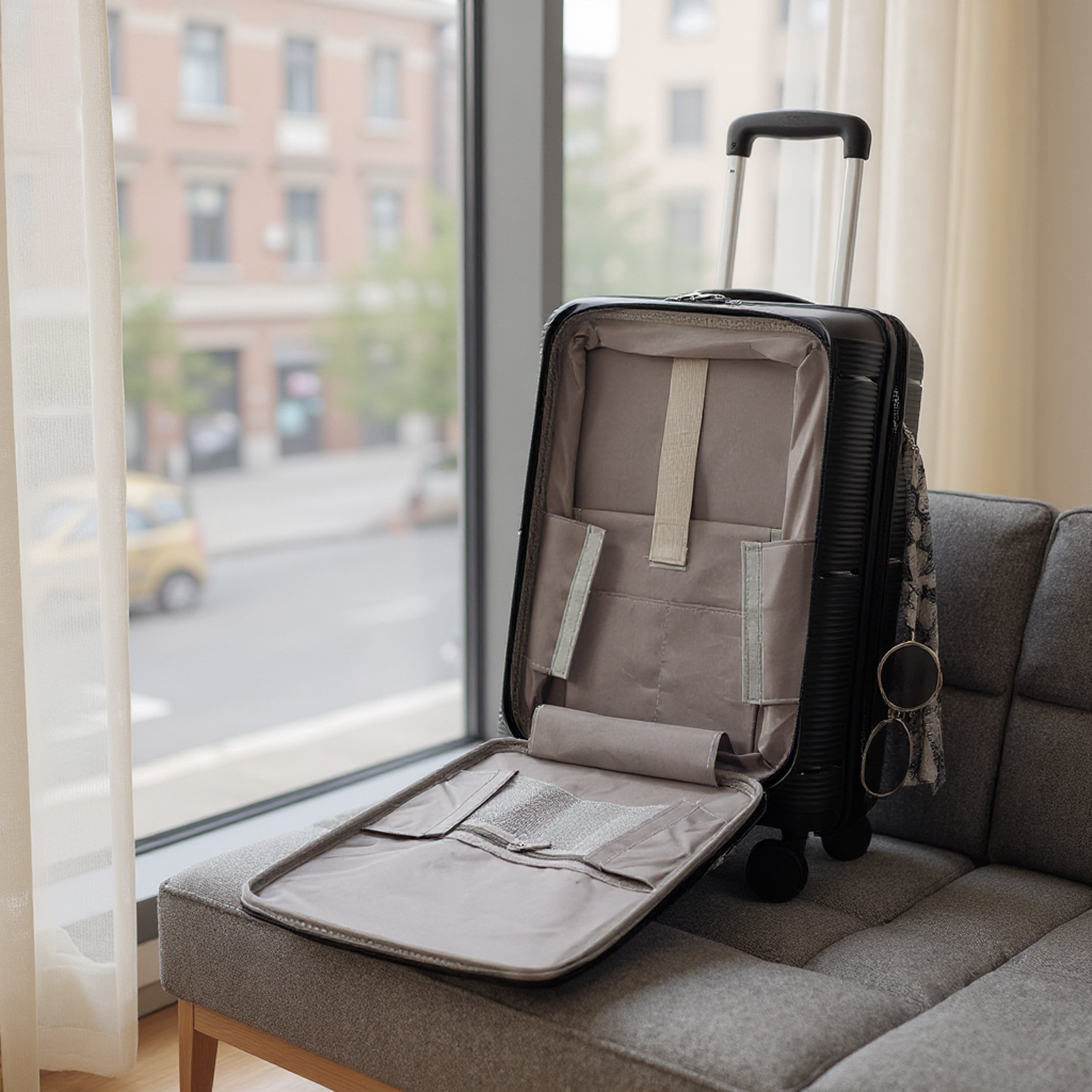 VALISE CABINE NOIRE OUVERTURE FRONTALE SYDNEY